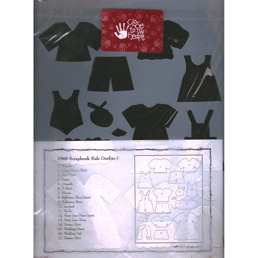 Close To My Heart 1908 Scrapbook Kids Outfits-1 Stencil Template Paper Crafting